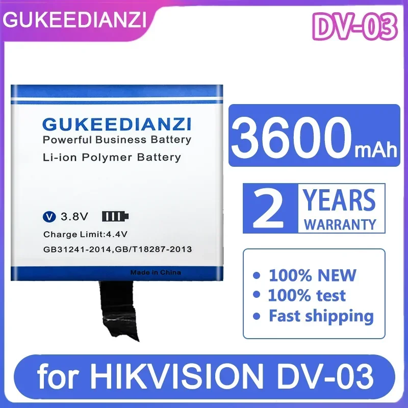 

3600mAh Dash Cam Battery For Hikvision DV-03 DV03 Fast Charging High-Efficiency
