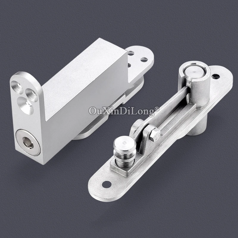 

1Set Stainless Steel Alloy Heavy Door Pivot Hinge Auto Soft Close Invisible Hidden Floor Spring Door Hinges Install Up and Down