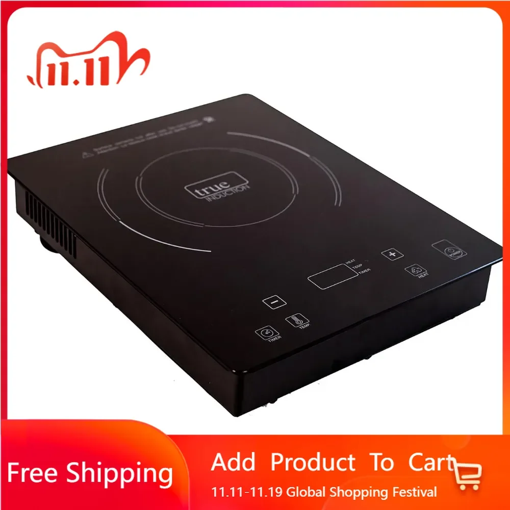 

Single Burner Counter Inset Energy Efficient Induction Cooktop Black Frying Pan for Induction Cooker 1800W Electric Stoves Pot