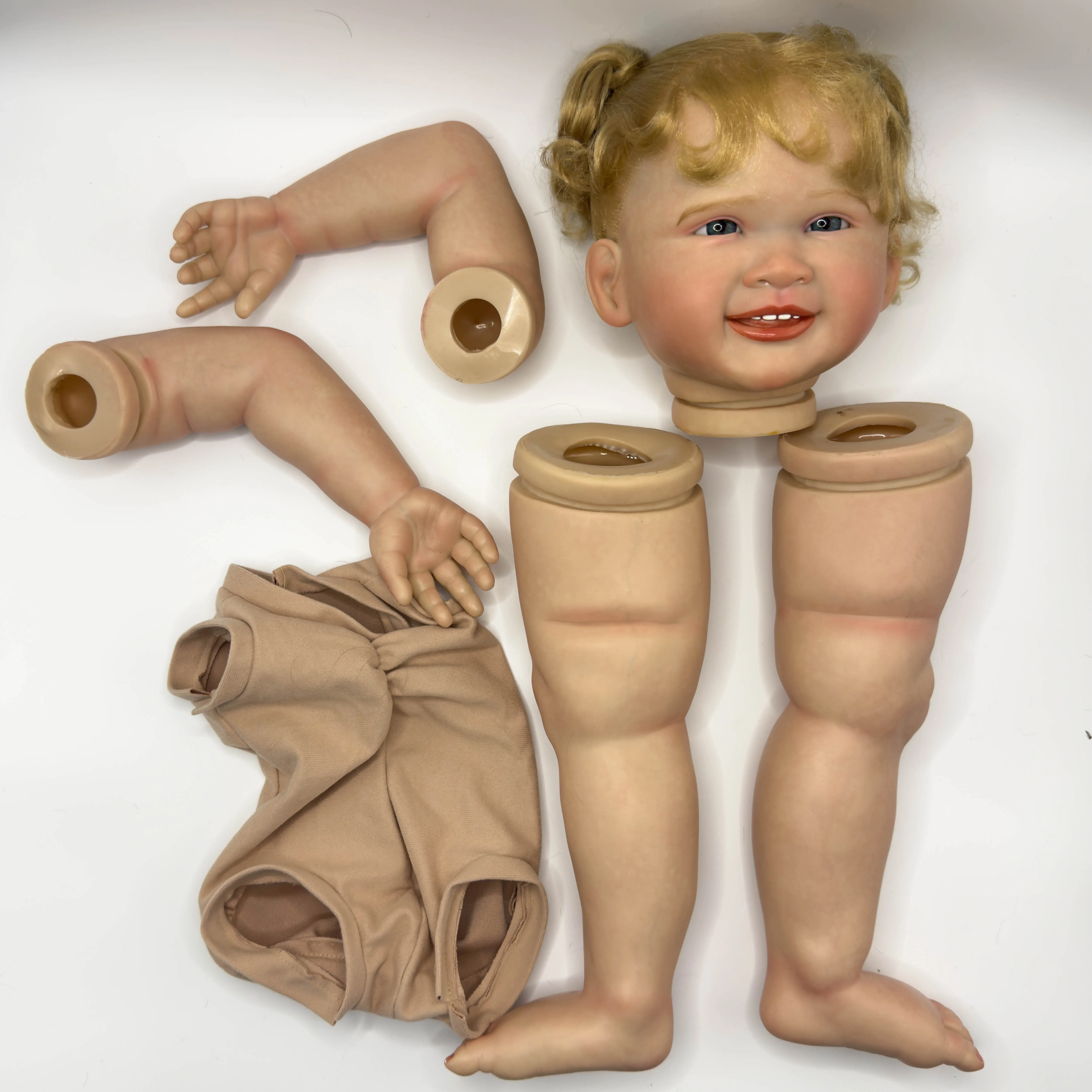 28inch NPK Renata Lifelike Reborn Toddler Doll Kit Painted Unfinished Doll Parts with Hand Rooted Hair for Collectors