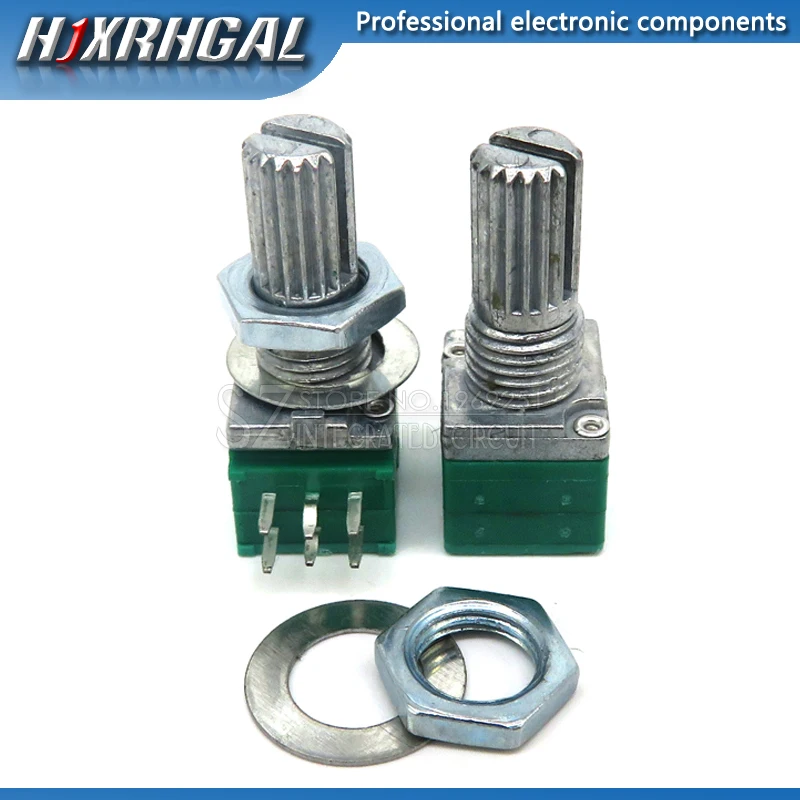 5pcs RK097G 5K 10K 20K 50K 100K 500K B5K with a switch audio 6pin shaft 15mm  amplifier sealing potentiometer hjxrhgal