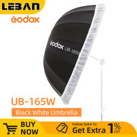 Godox UB-165W 65in 165cm Parabolic Black White Reflective Umbrella Studio Light Umbrella with Diffuser Cover Cloth