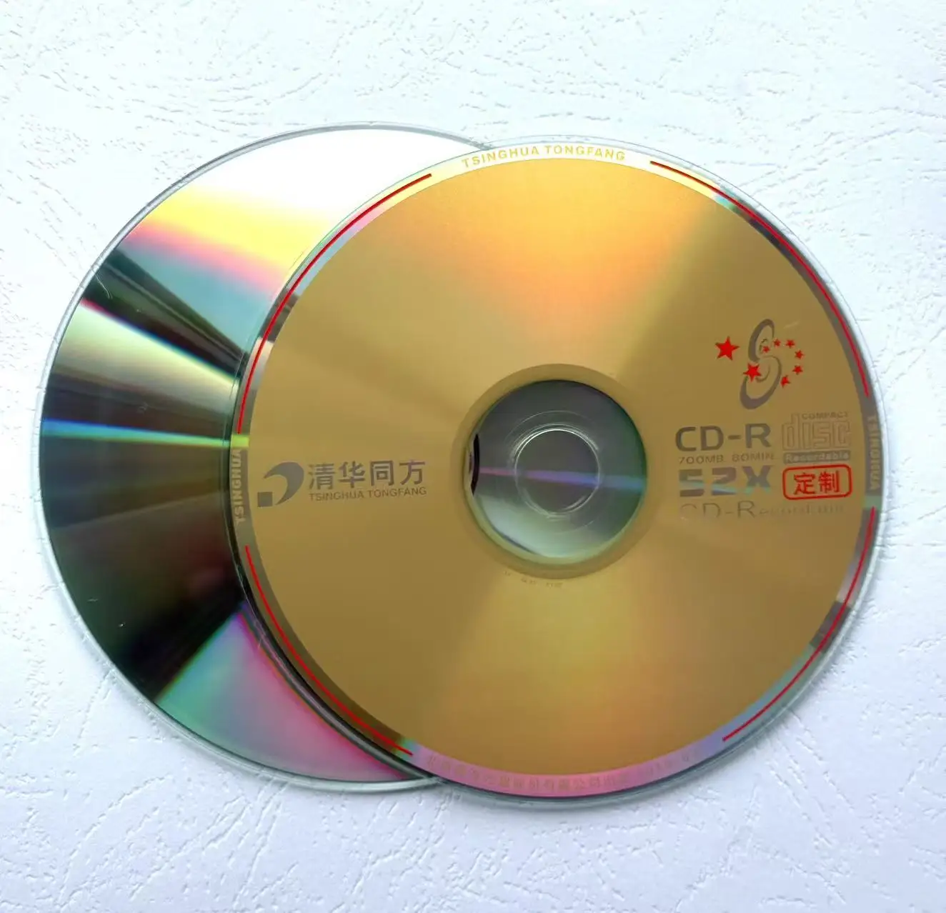 Wholesale Authentic 5 Discs 700 MB 52x Tongfang Gold Blank Printed CD-R Disc