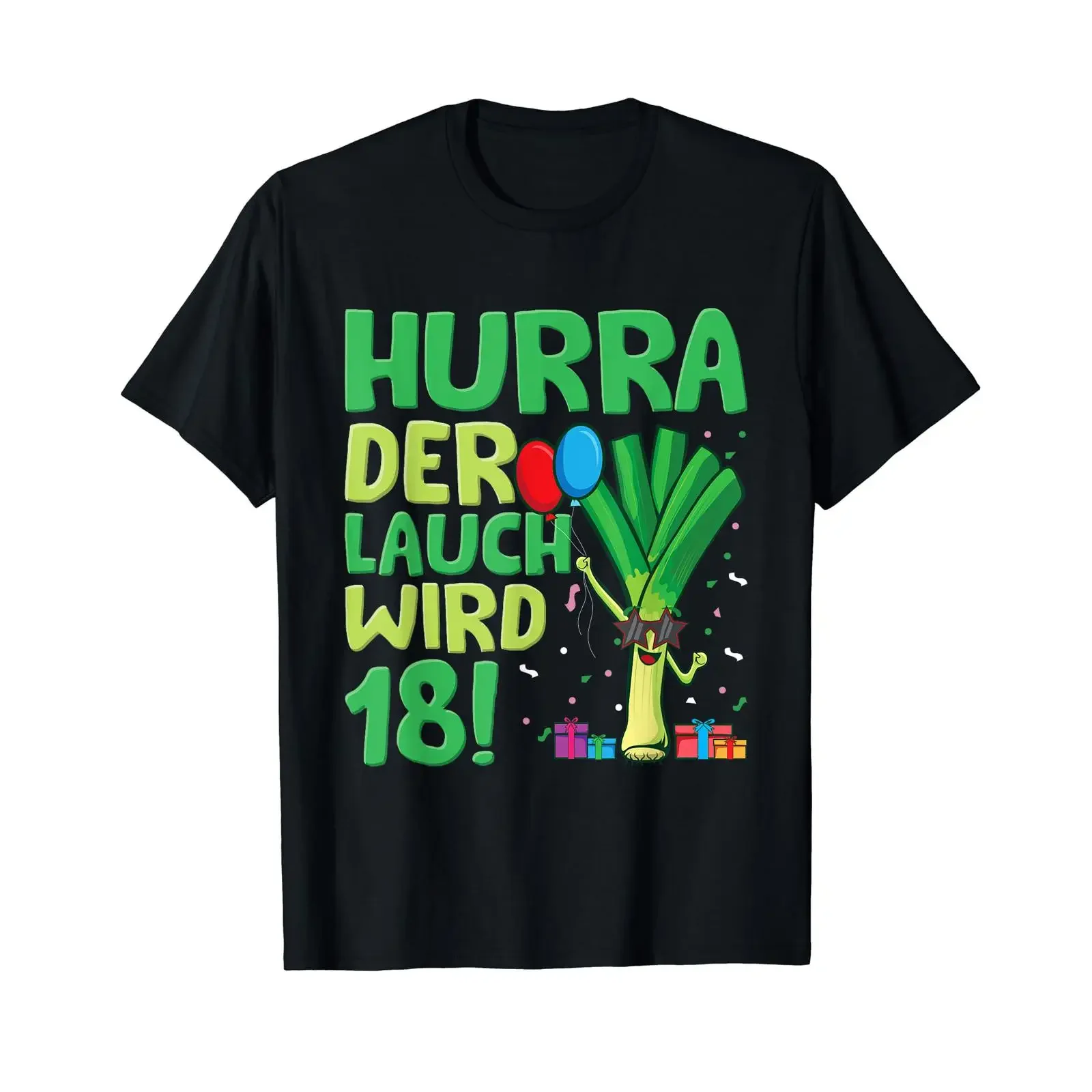 Men's Hurray the Leek is Turning 18 Satire Gym T Shirt black vintage Washed Breathable Versatile designer clothes Casual