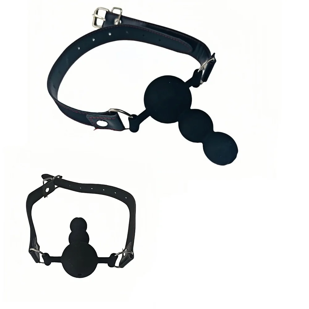 Comfortable Silicone Mouth Gag for Couples BDSM Bondage Toys Multiple Styles Adults Sex Products Three Ball Design Passion Prop view 5