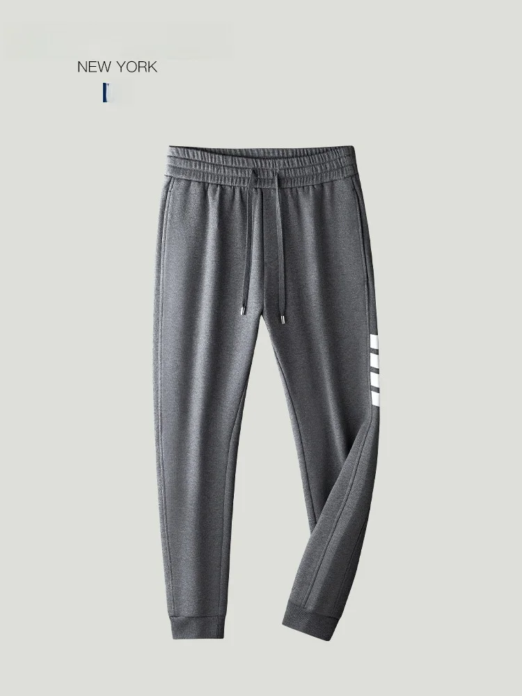 

Мужские повседневные спортивные брюки Thom Beaun, летние легкие брюки с четырьмя полосками по бокам, роскошная удобная мужская одежда