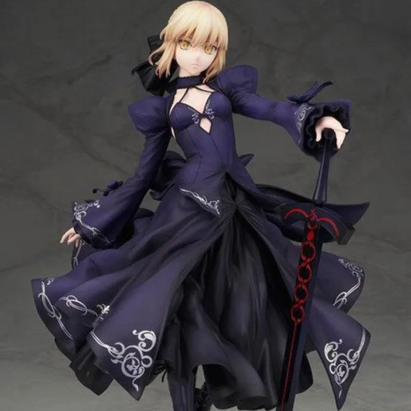 24 سنتيمتر أنيمي Gekijouban مصير/البقاء ليلة السماء يشعر Altria Pendragon فستان أسود صابر ألتر لعبة مجسمة هدية عمل الشكل البلاستيكية