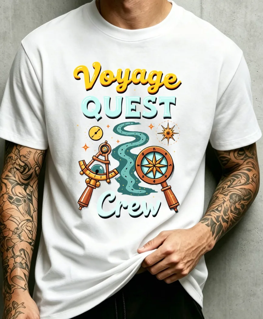 Adventure Theme Men Round Neck T Shirt Loose Fit Fashion Versatile Fabric Soft Comfortable Suitable Compass And Star Map Desi