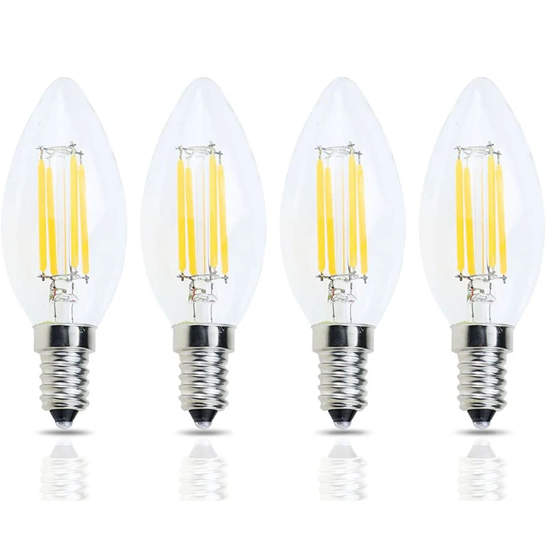 

E14 Base LED Filament Candle Shape Light Bulb,E14 European Base Bulb, 4W ,No-Dimmable