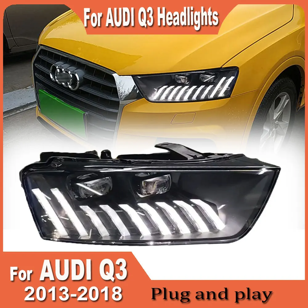 

Pair LED HeadLight Assembly for Audi Q3 2013 2014 2015 2016 2017 2018 Headlights LED DRL Dynamic Turn Head Lamp Plug and Play