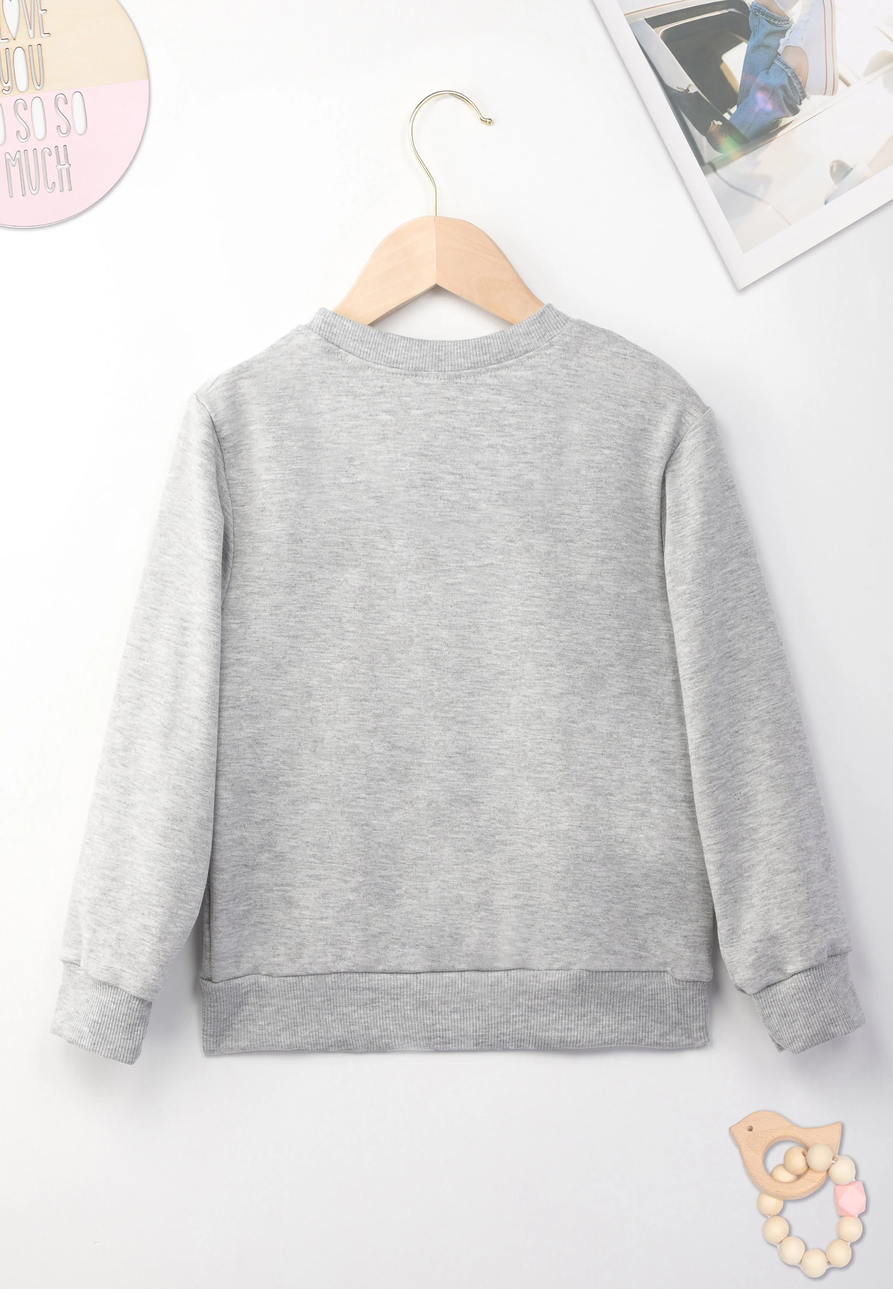 I\'m Happy Kids Sweatshirt Grey Versatile Fashion Trend Boy and Girl Clothes O-neck High Qualirt Comfy Pullover Casual Vacation