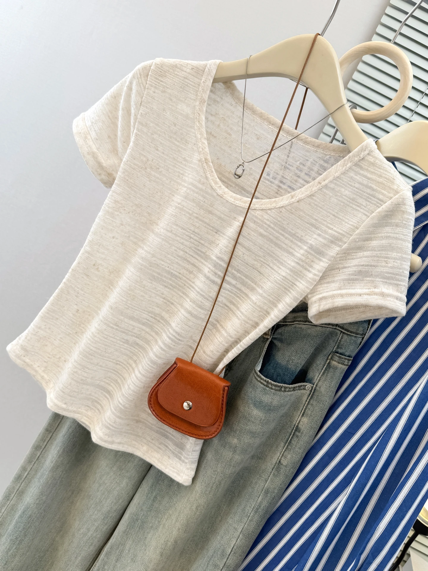Chic Sweet Spicy Short Sleeve U-Neck T-Shirt Women Summer Thin Semi-Transparent Slim Fit Base Shirt Korean Style Half Sleeve ...