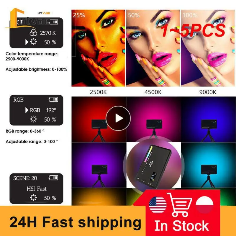 1 ~ 5 шт. компактный видео свет Ulanzi VL120 RGB с диффузором экрана, мини-камера, RGB свет, освещение для смартфона, Селфи