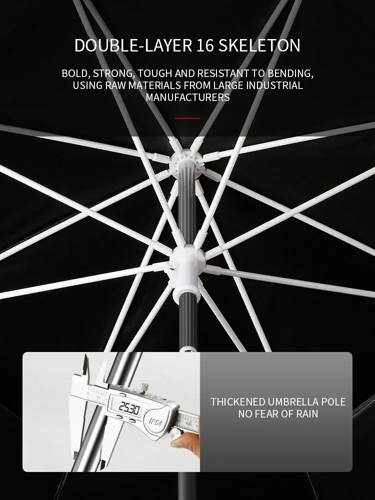 Brand-new 1.8-2.6m Double-Layer Fold Big Garden Parasol Windproof Umbrella Large Outdoor Umbrella For Beach Parasol Fishing Umbr