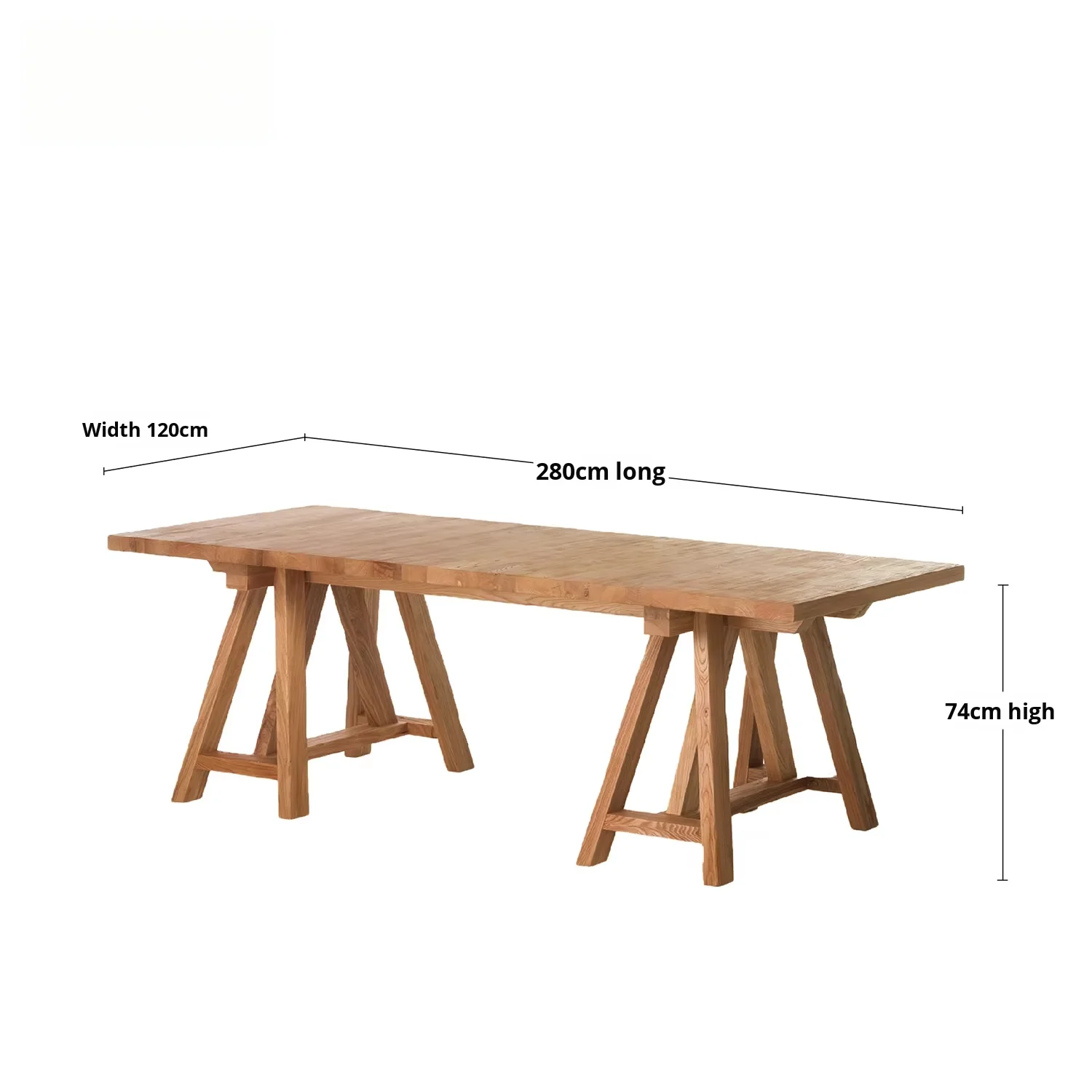#Leverin Benmei Wabi-Sabi 2.8m Natural Wood Color Elm Dining Table Distressed Vintage All-Solid Rectangular Living Room