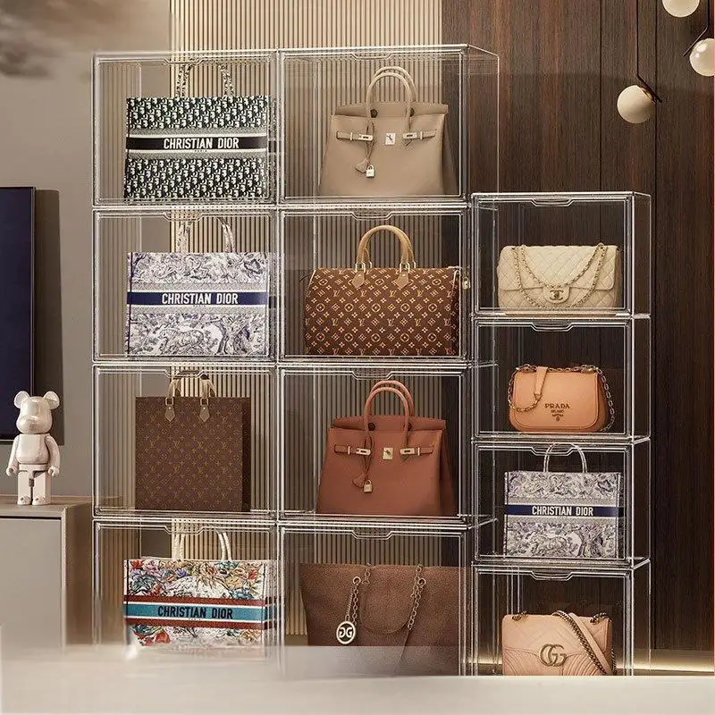 

Transparent Bag Storage Box Acrylic Magnetic Shoe Box Plush Doll Handmade Blind Box Display Cabinet Storage Rack