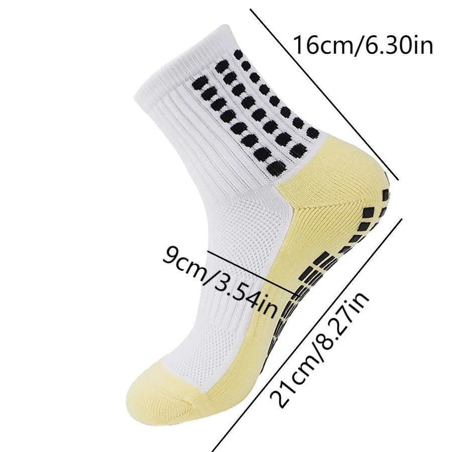 Non-Slip Silicone Bottom Socks para homens e mulheres, esportes, futebol, futebol, rugby, tênis, voleibol, badminton, novo, 12 pares