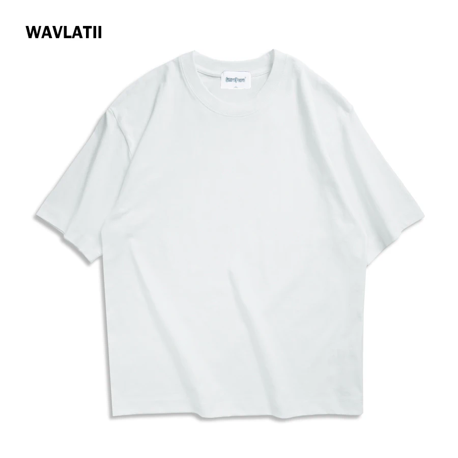 WAVLATII المتضخم أبيض أسود تي شيرت للنساء موضة أنثى عادية حجم كبير تيز سيدة الصيف ملابس الشارع الشهير WT2599