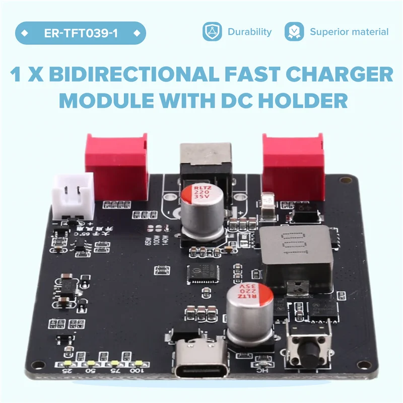 AAAN-140W Bidirectional Fast Charger Module 2S 3S 4S 5S 6S Lithium Battery Charging Board IP2366 Li- With DC Holder