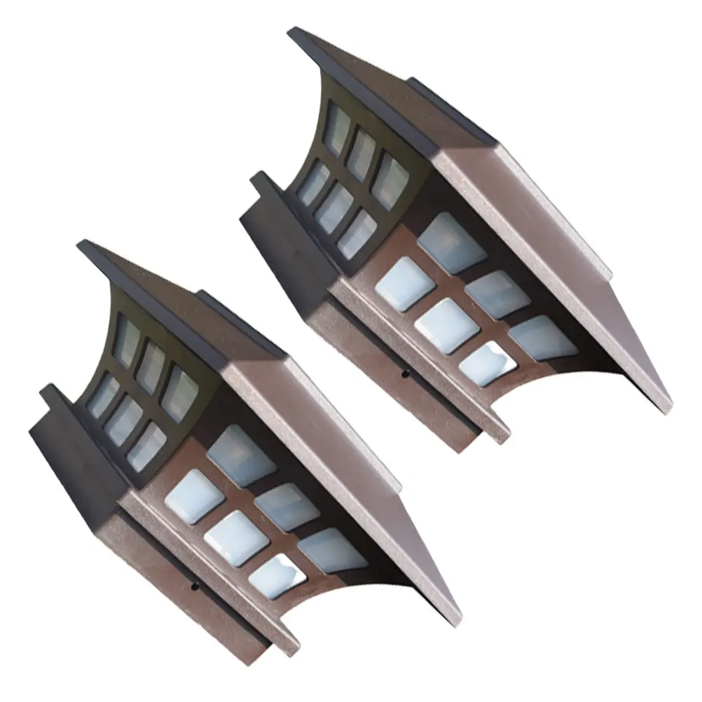 

2pcs Solar Powered Led Column Lights Waterproof Outdoor Garden Lamp For Patio Balcony Fence Decor Landscape Lighting Pillar