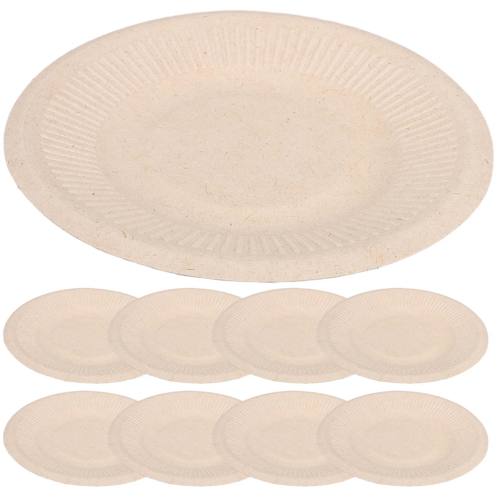 

50 Pcs Degradable Paper Plates Disposable Dinner Platters Party Tableware Fruit Cake Plates Versatile Food Storage Safe