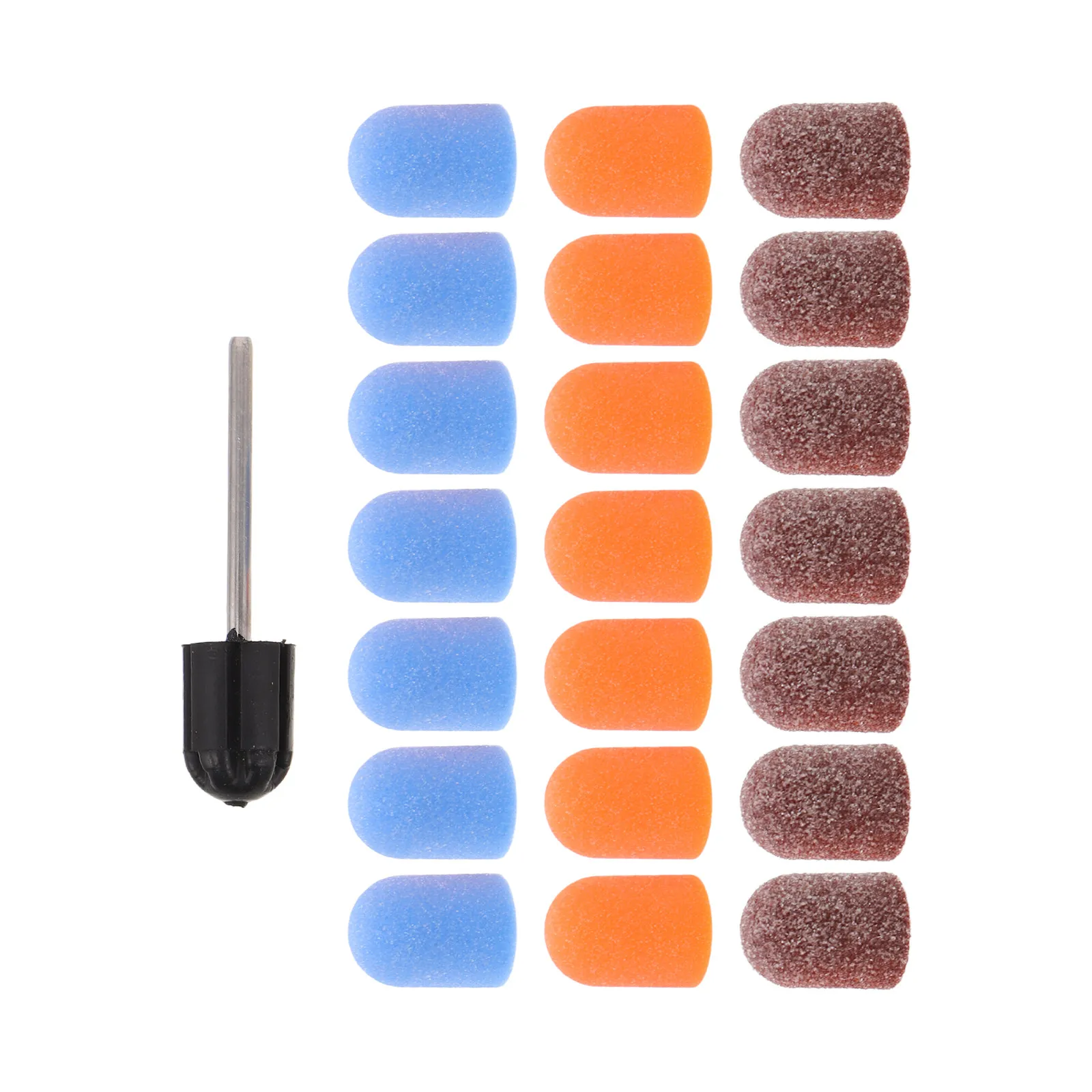 30pcs Nail Sanding Caps Set 80/120/180 Grit 10mm Mini Drill Bits for Gel Polish Removal & Manicure Pedicure