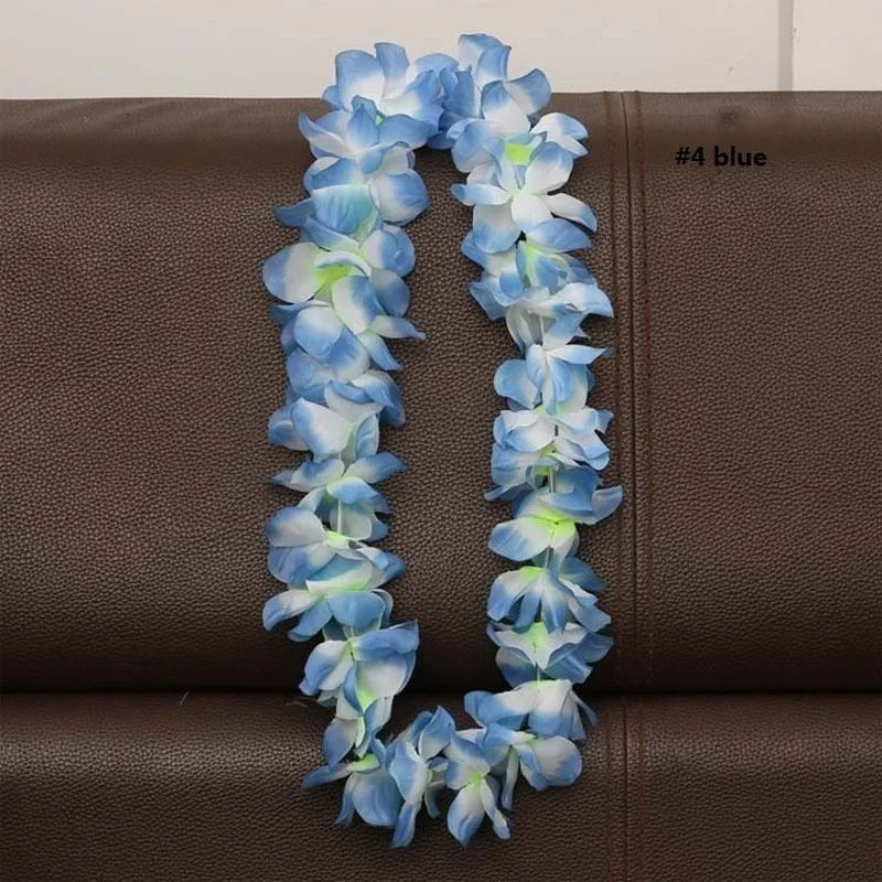 Hawaiian Flower Necklace Leis Artificial Garland Hawaii Beach Party Decoration Fancy Dress Luau     Wedding Birthday Cosplay