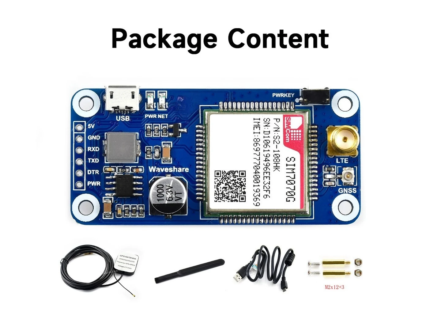 For SIM7070G NB-IoT / Cat-M / GPRS /GNSS HAT for Raspberry Pi global band