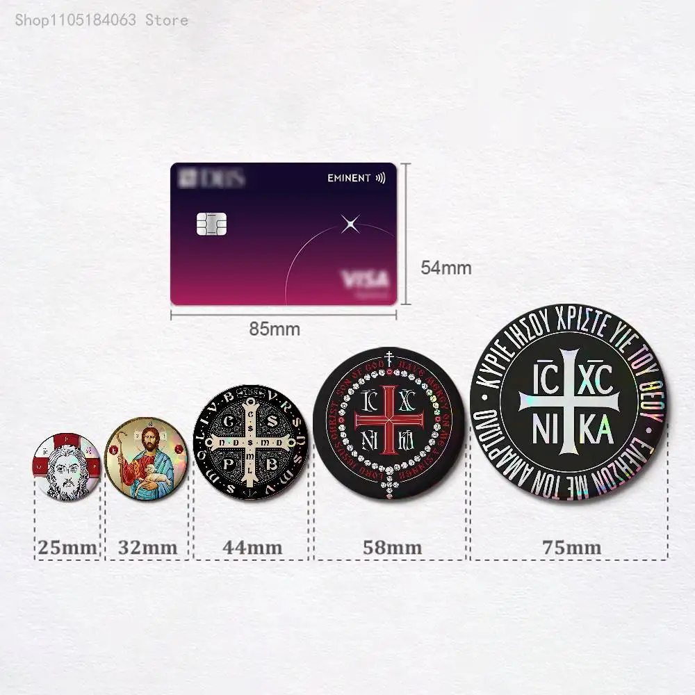 Orthodox Jesus Icon Enamel Pin Tinplate Round Brooch Cosplay Nijigen Otaku Culture Badges 58mm 44mm 32mm 75mm 25mm