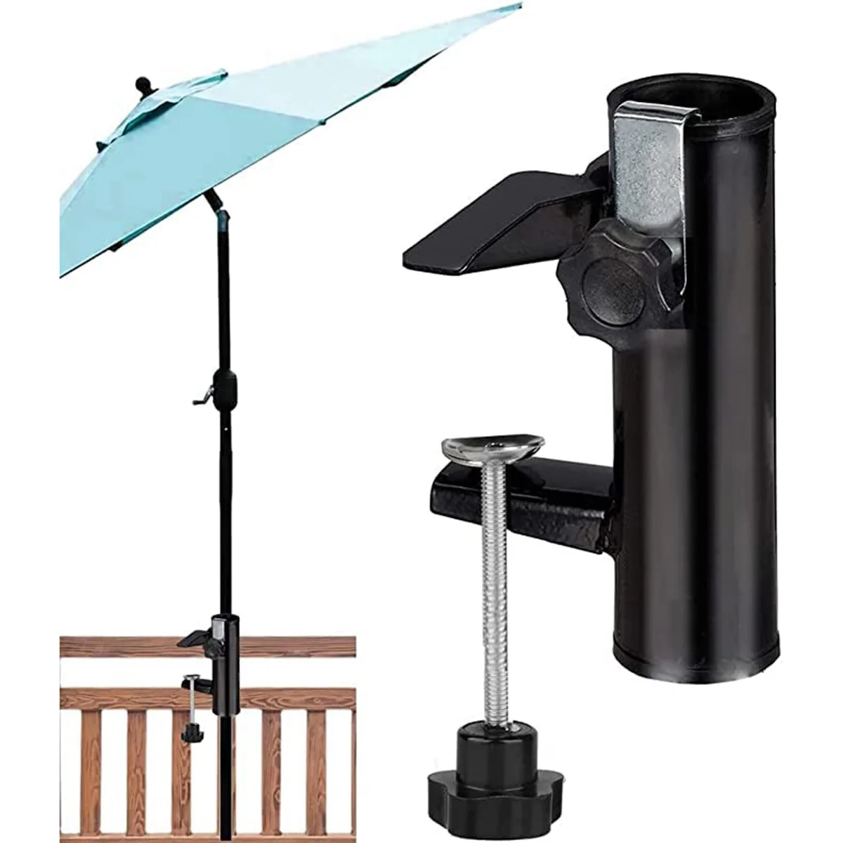 Parasol Fixing Holder Sunshade Mount Umbrella Clamp Fixing Bracket Stand for Beach Clip Deck Metal Umbrella Chair Clamp On Chair