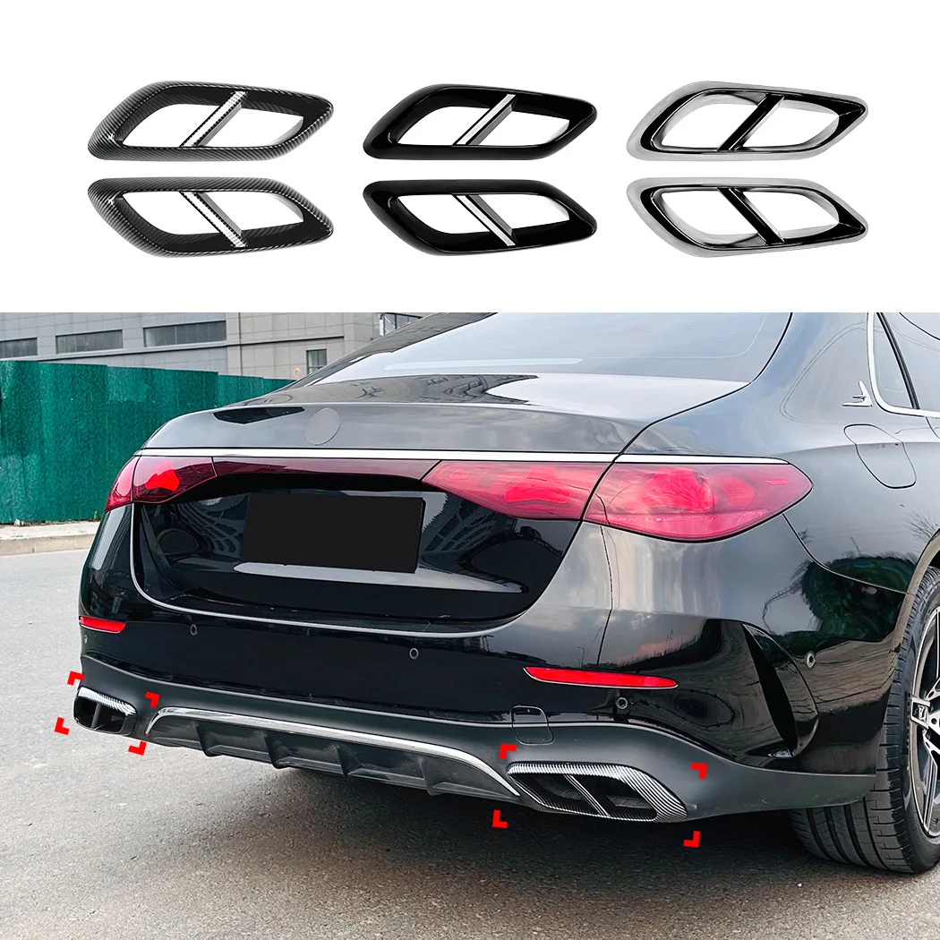 For Mercedes-Benz E-Class W214 2024 2025+ E260 300 four-out exhaust tail throat frame exterior trim car sticker modification
