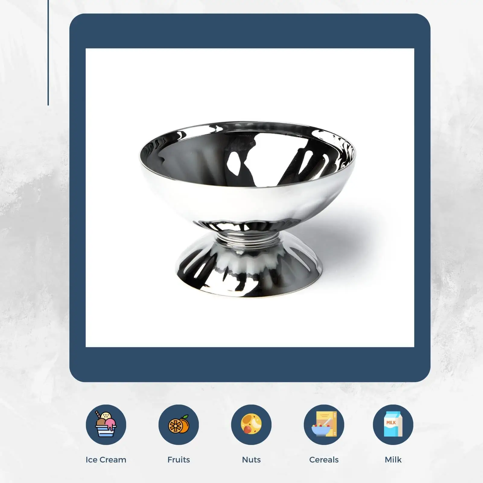 Elegant Scratch-Proof Stainless Steel Dessert Bowls - Easy-Clean Sundae Cups, Rust-Resistant for restaurant & Home Use