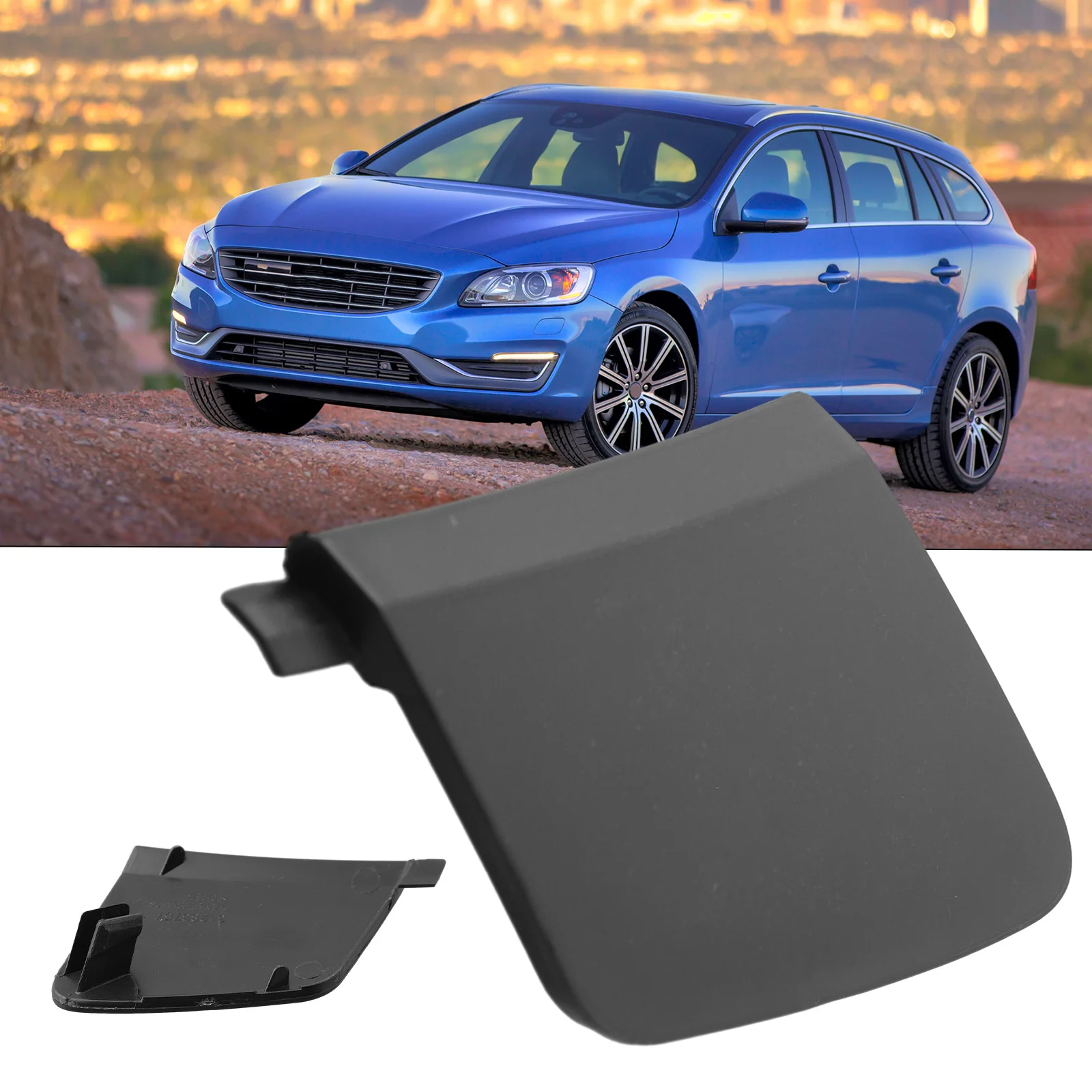 

1pc Car Rear Bumper Tow-Hook Eye Cover Cap For Volvo V40 2013-16 39814200 Rear Bumper Towing Cover Hauling Eye Cap Access Part