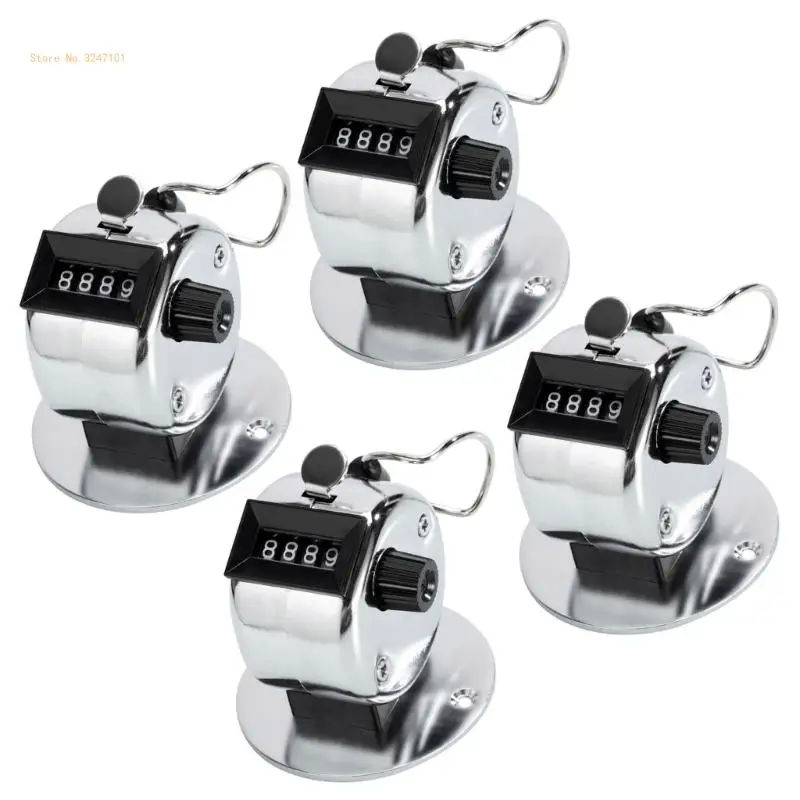 Metal Hand Tally Clickers Counter 4-Digit Number Count Clickers Mechanical Dropship