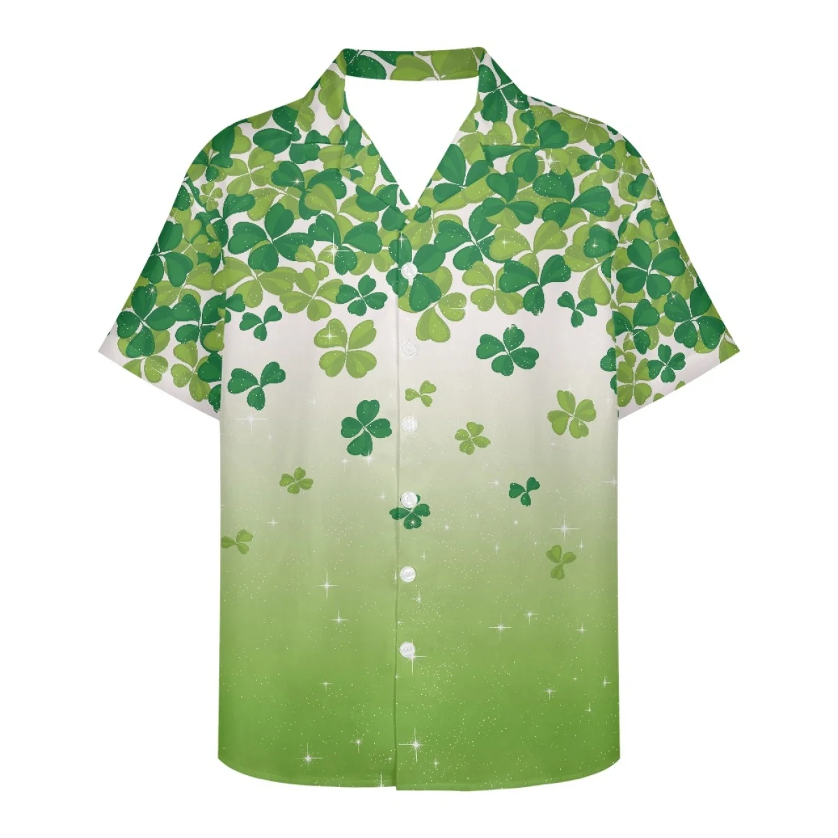 Hycool Print On Demand Casual Festival Celebrate St. Patrick's Day Men's Lapel Short Sleeve Hawaiian Shirt Prisent For Men