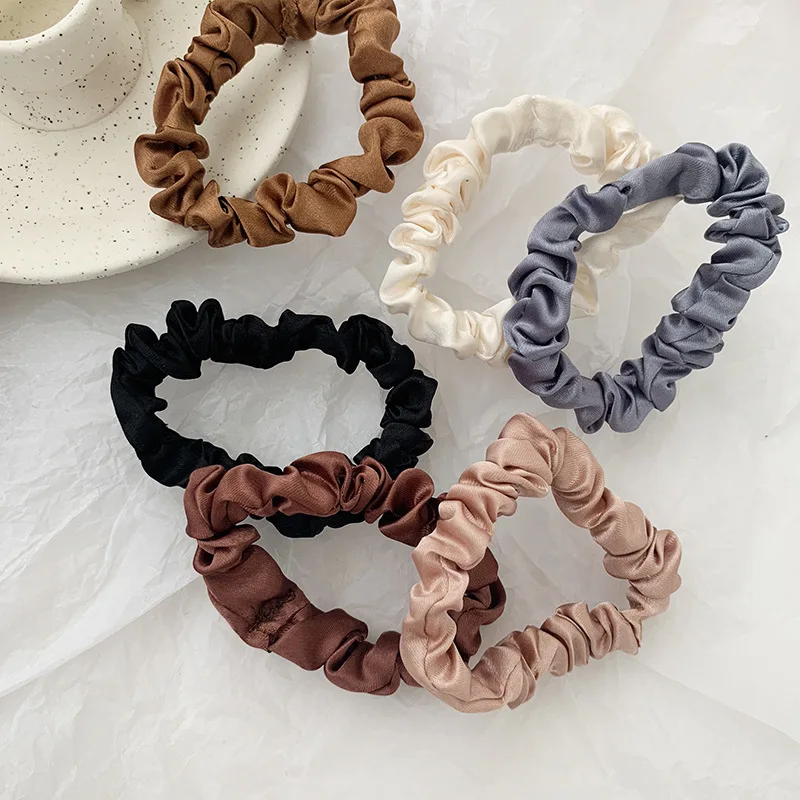 6 pz/set Scrunchies moda donna cravatte per capelli in seta titolari coda di cavallo per ragazze elastico elastico per capelli accessori per capelli