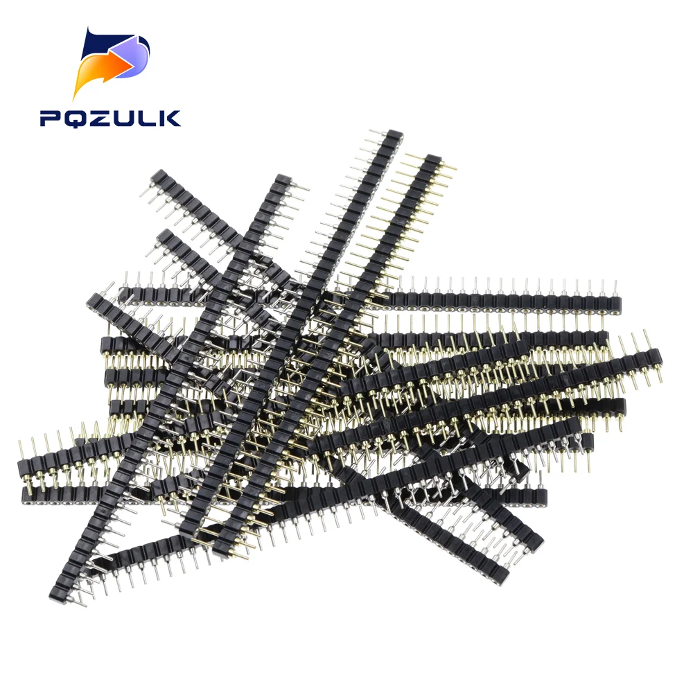 10PCS 40P Male Header 1X40 Pin 2.54 Round Female Pin Header Connector 1*40 Hole Single Inline Row Needle Seat Hole Row