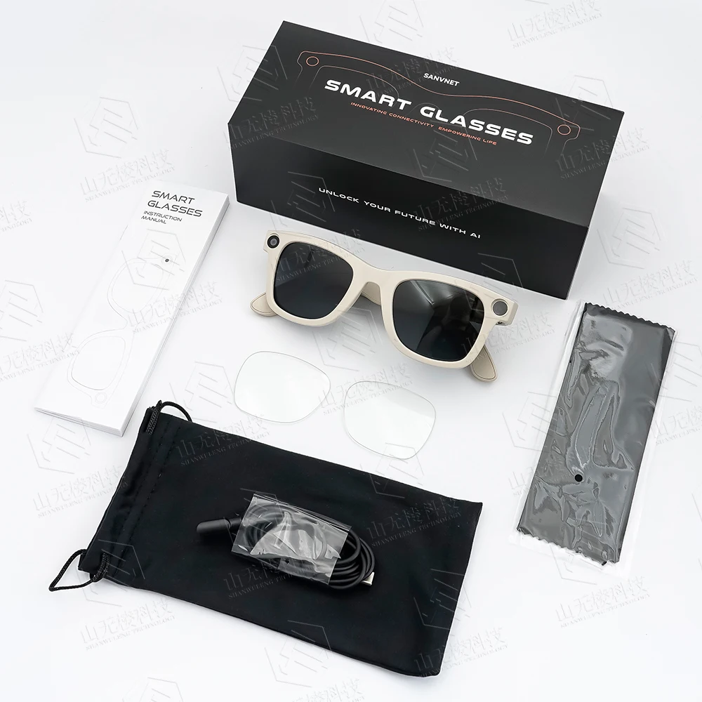 

GS3 4K Smart Glasses with Smart Video Sunglasses with Voice Record WiFi Transfer AI Smart Glasses