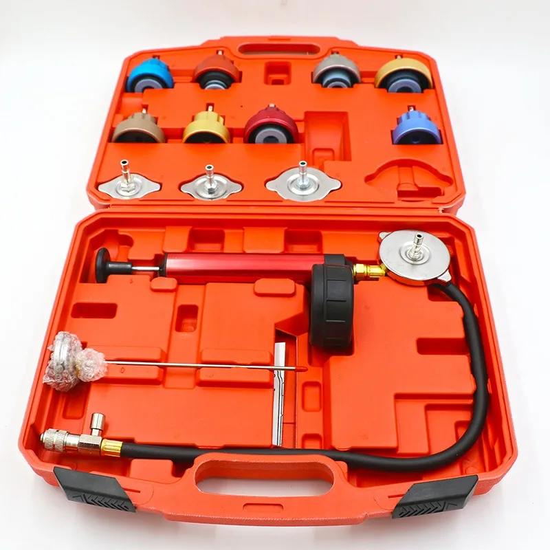 28-piece Set of Water Tank Aluminum Alloy Car Water Tank Leak Detector Antifreeze Coolant Replacement Tool Set for All Cars