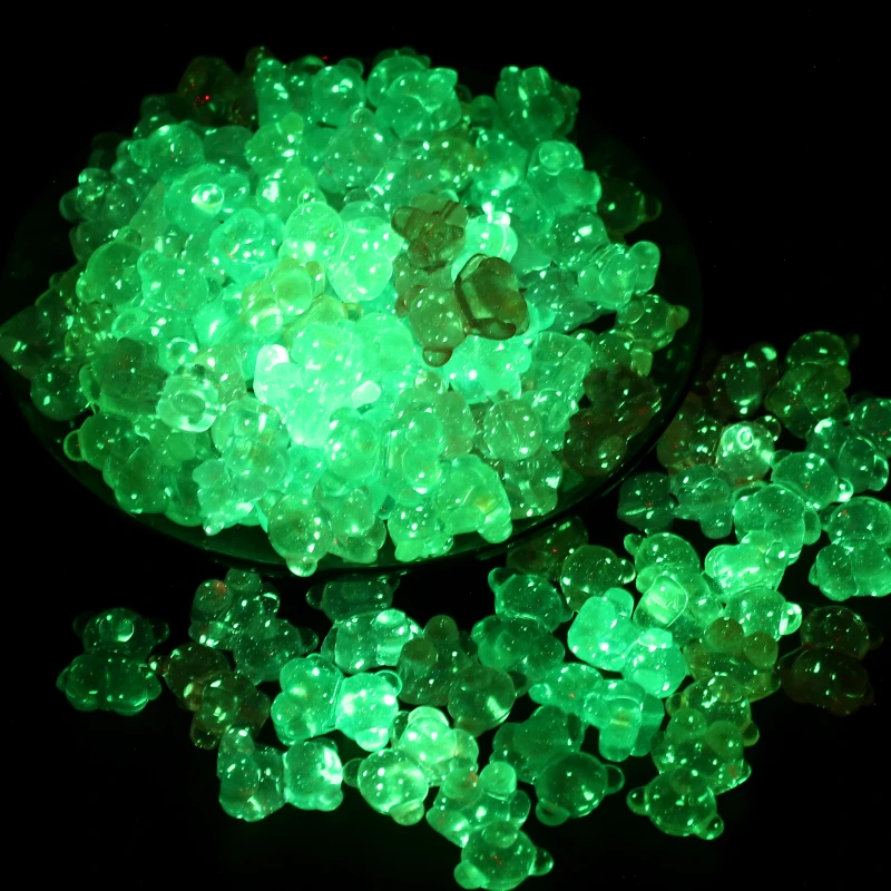30Pcs 15x18mm Luminous Cute Animal Beads Mixed Color Acrylic Beads For Glow In The Dark Jewelry Making DIY Necklace Bracelet
