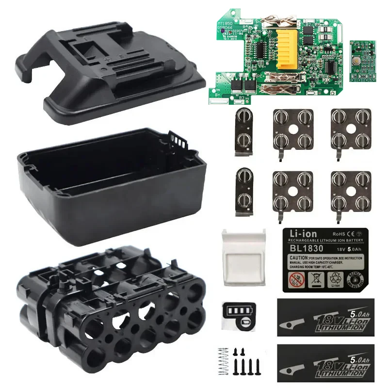 Caja de batería de iones de litio BL1830, protección de carga, placa de circuito, caja PCB, carcasa para Makita 18V, 3.0Ah, 6.0Ah, carcasas de