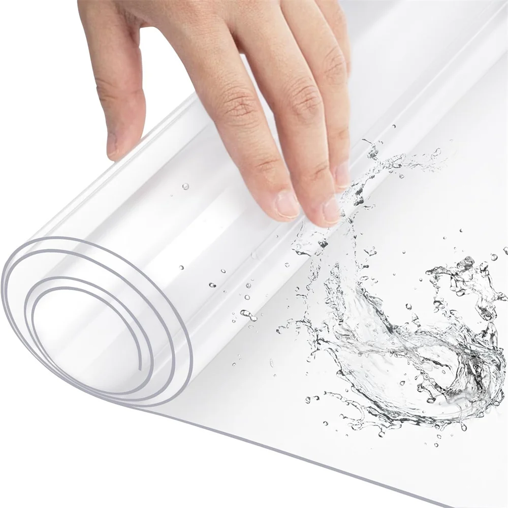 PVC Transparent Tablecloth with a Thickness, Heat-Resistant, Waterproof, and Oil Resistant Dining Table Mat, 1pc