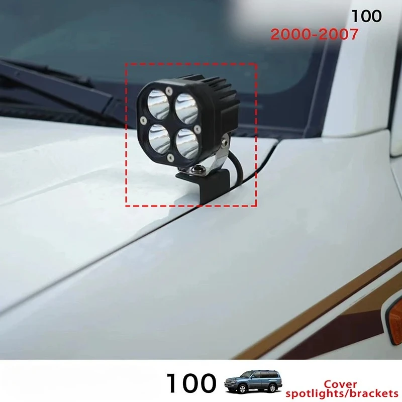 

For Toyota Land Cruiser LC100 Bonnet Spotlight Mounting Base Hood Decorative Accessories LC100 Daytime Running Light Bracket