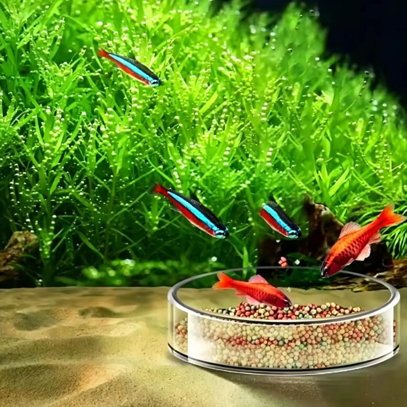 Shrimp Feeding Dish Transparent Acrylic Feeding Dish Fish for Tank Clear Feeder Bowl Aquarium Fish Tank Reptiles Feeder Gifts