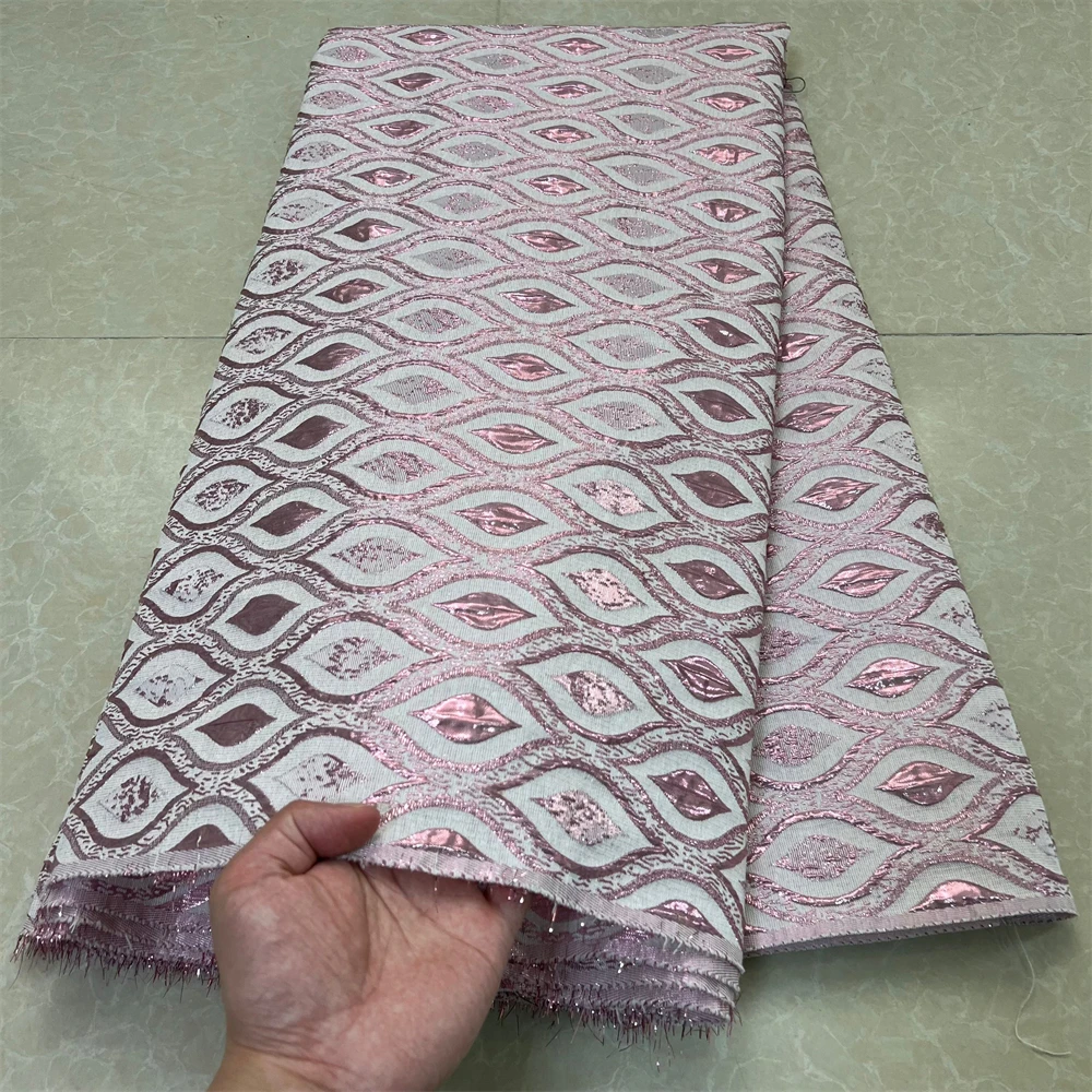 

African Nigerian High-Quality Tulle Lace Fabric Organza Embroidery Guipure for Party Gown Jacquard Wedding Dress 5Yard JK061