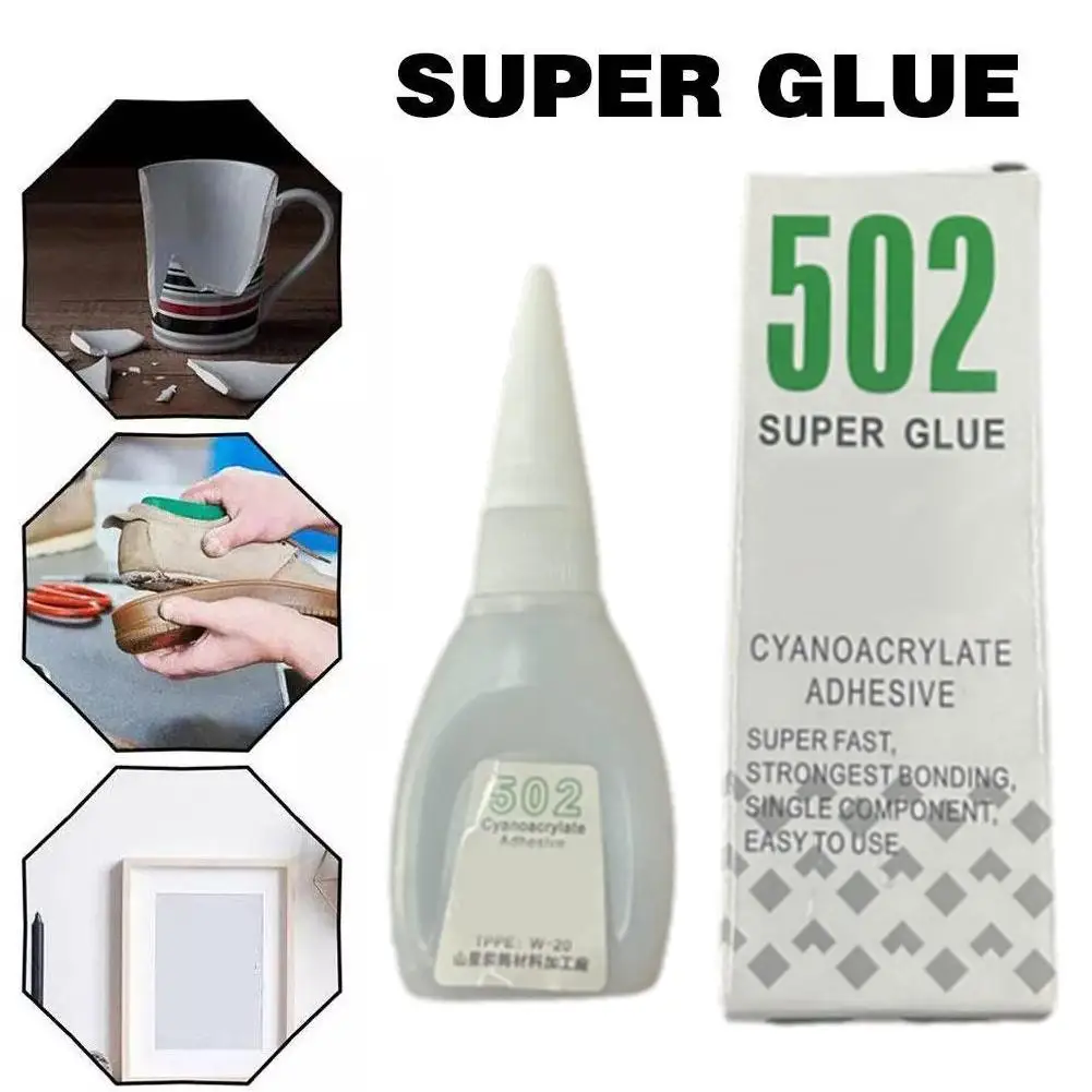 502 Super Glue Instant Quick-drying Cyanoacrylate Adhesive Liquid Tool Bond Glue Leather Metal Wood Strong Rubber M7x5