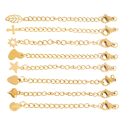 Queue d'extension arc-en-ciel en acier inoxydable, fermoirs ster corrigés JOWith, connecteur pour bracelet, collier, bijoux, fournitures exécutives, 10 pièces