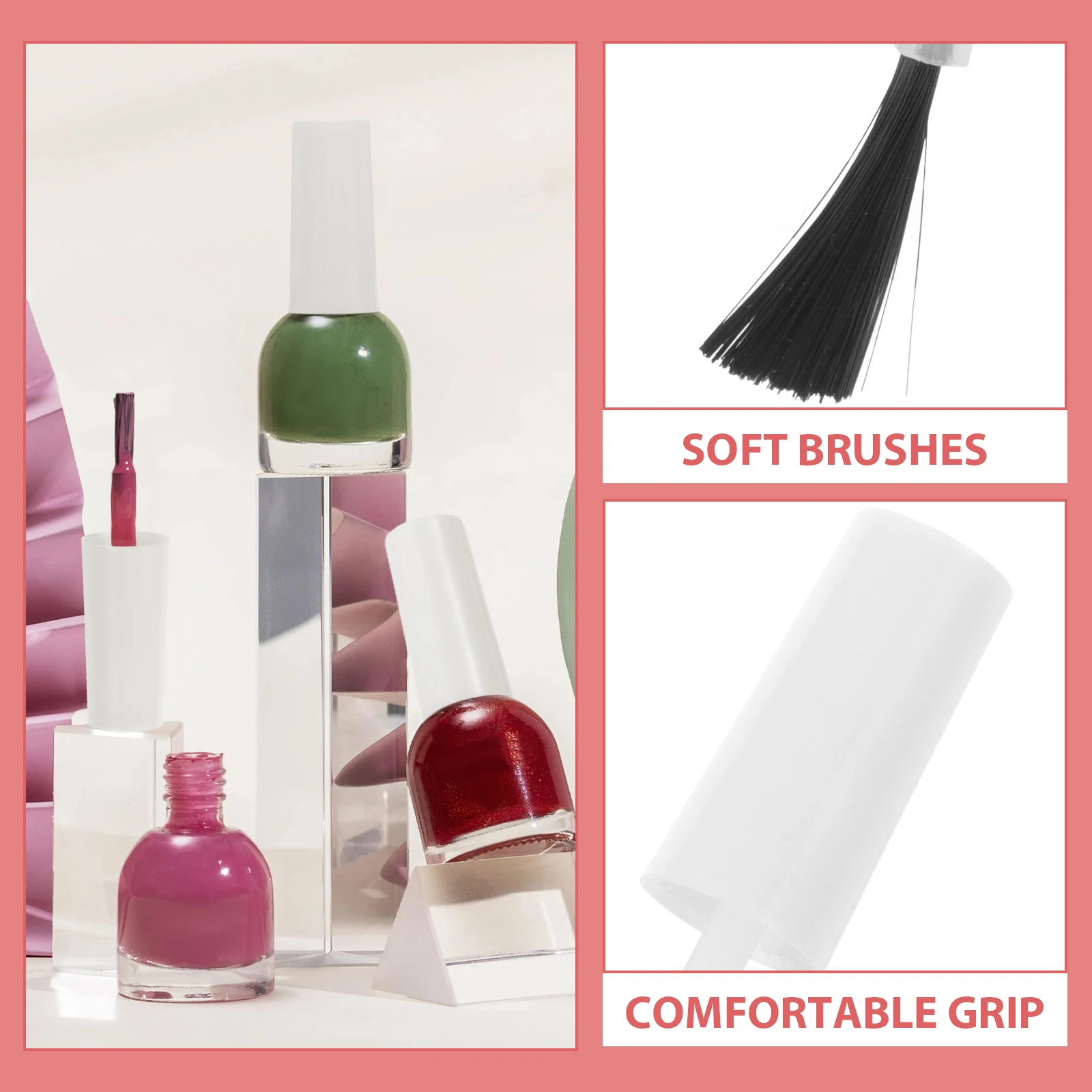 

20 шт. Кисть для лака для ногтей Кисти для рисования ногтей Аппликатор Искусственное волокно