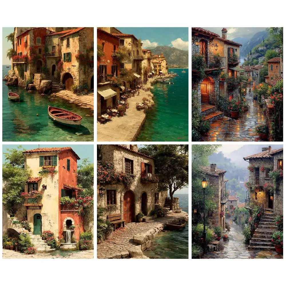 PhotoCustom 5D Diamant Malerei Straße Landschaft Diamant Stickerei Kit Meer Kokospalme Mosaik Strand Kreuz Stich Sommer De