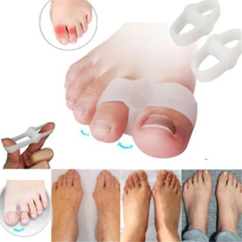 1Pair Silicone Gel Correction  Hallux Valgus Foot Care Toe Separator Little Finger Protector Bunion Adjuster Protetor New